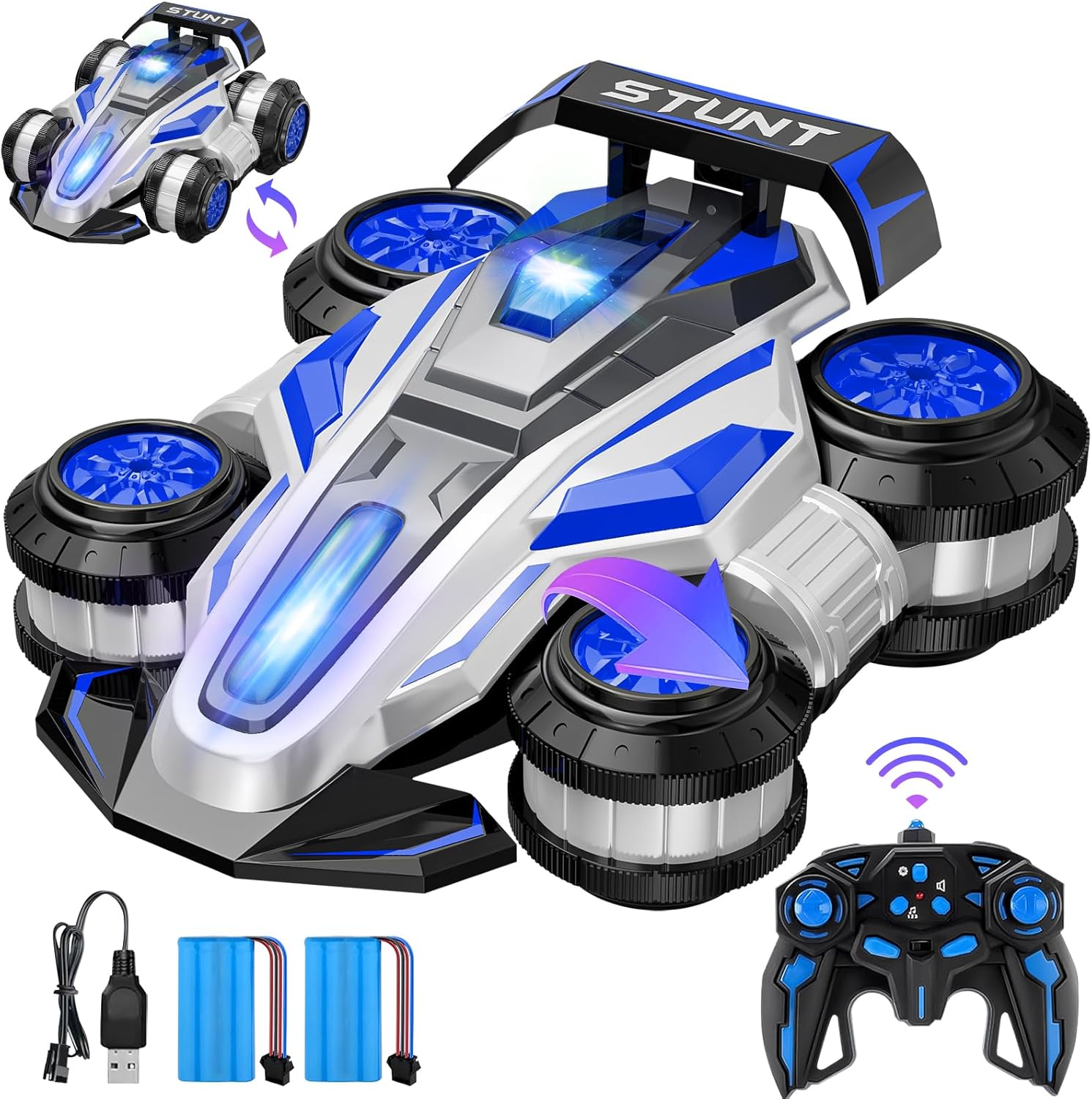 360-Degree Rotating Transforming RC Car, Birthday Gift for Boys and Girls Aged 6-16