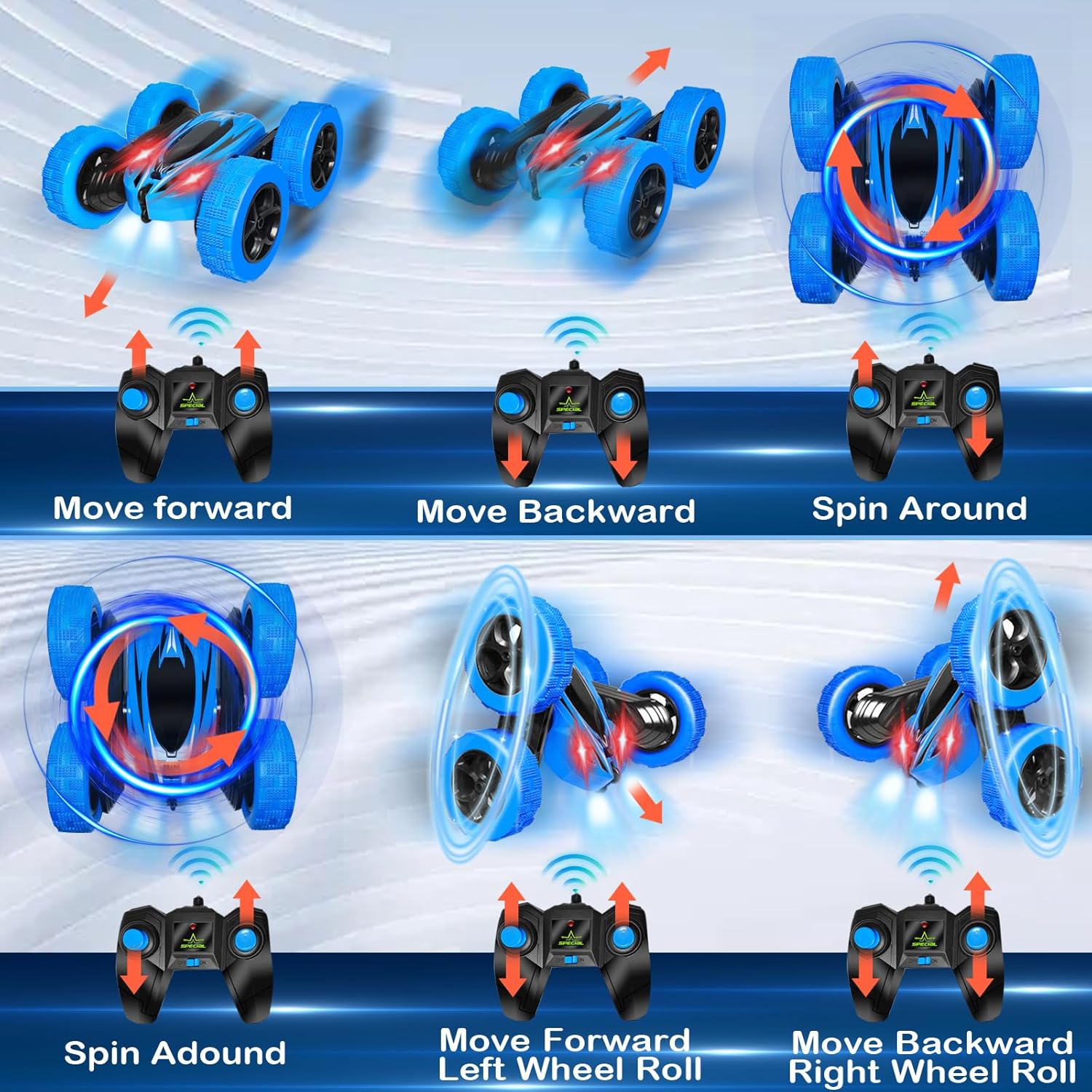 360 Flip Rc Cars 2.4Ghz Double-Sided Rotating Stunt Car 6 7 8 9 10 11 12 Year Old