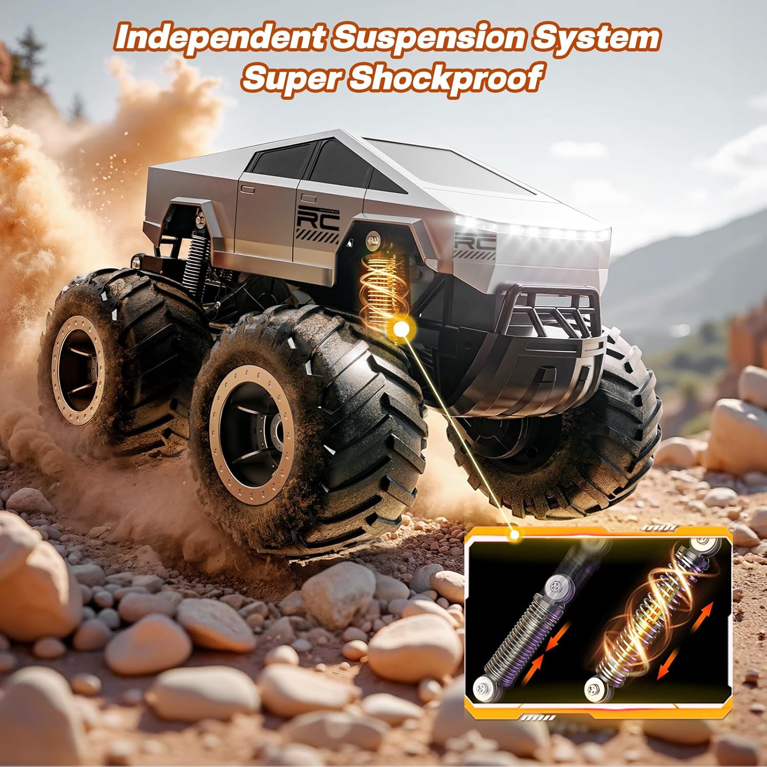 1:16 Scale Hobby Monster Truck Toys 2.4GHz Vehicles Kids Gifts for Boys/Girls Age 6 7 8 9 10-12+
