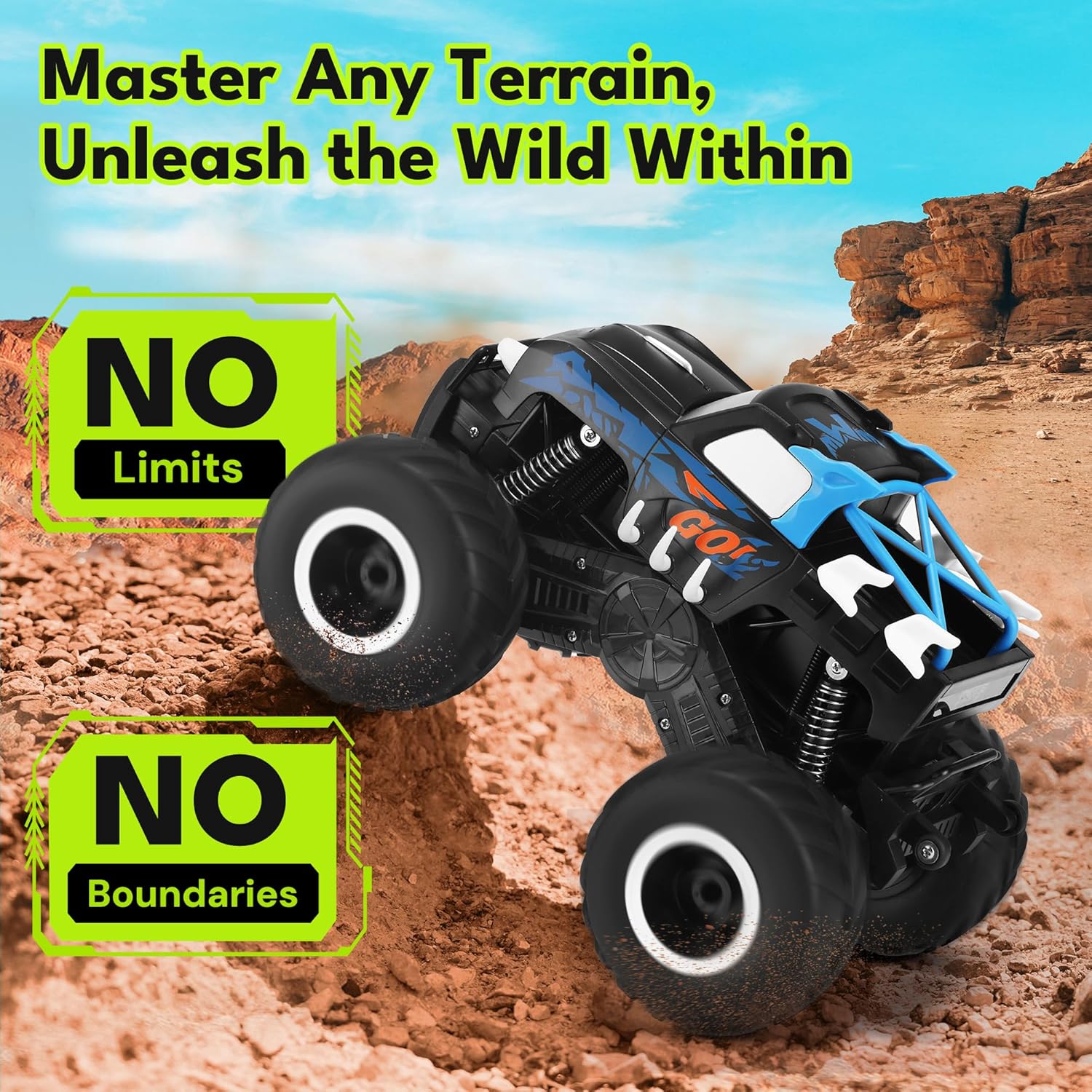 1:16 Waterproof Monster Truck Toys RC Cars Amphibious Remote Control Car Trucks 4WD All Terrain Off-Road Pickup Toy