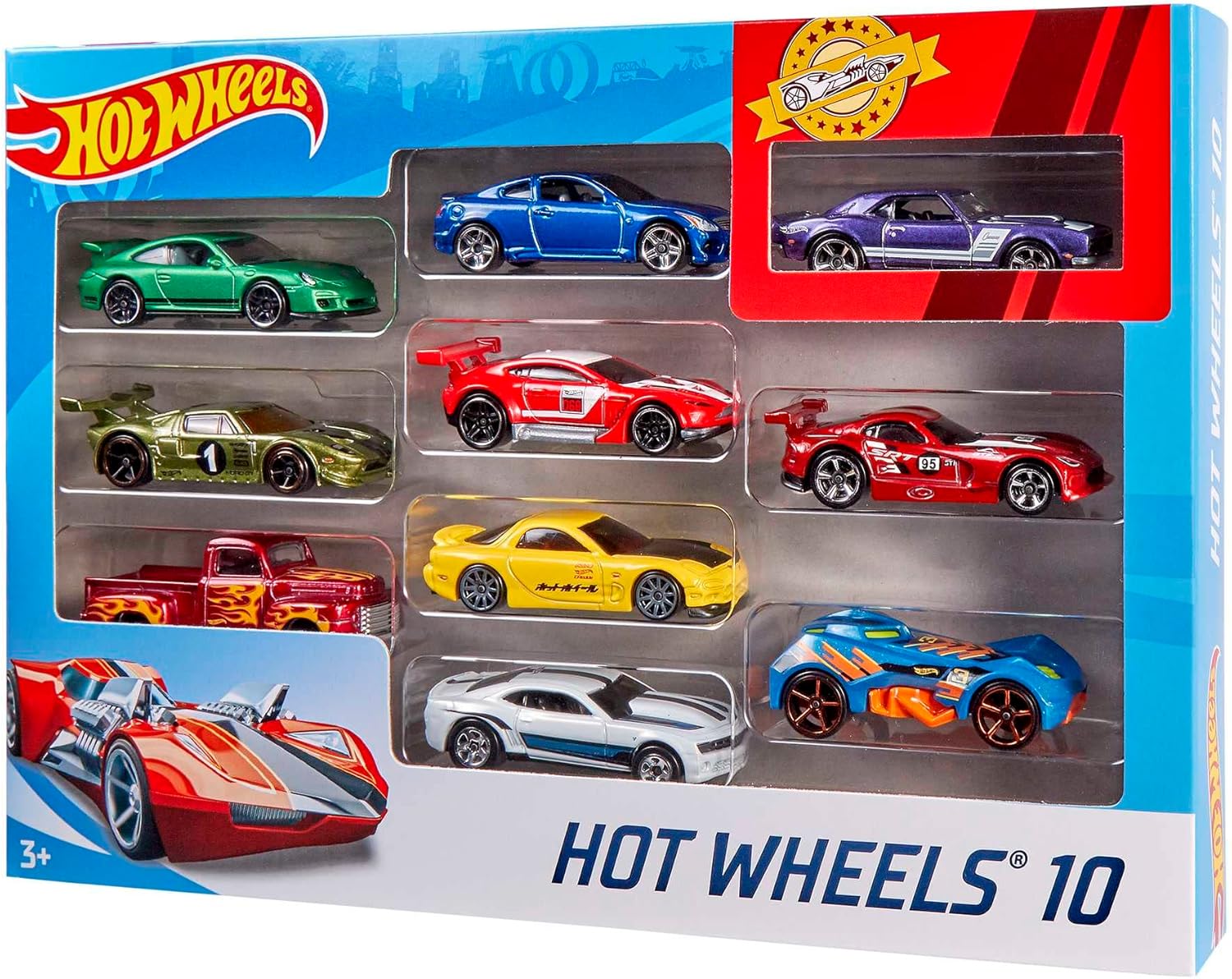 Hot Wheels Toy Cars & Trucks 10-Pack, Set of 10 1:64 Scale Vehicles