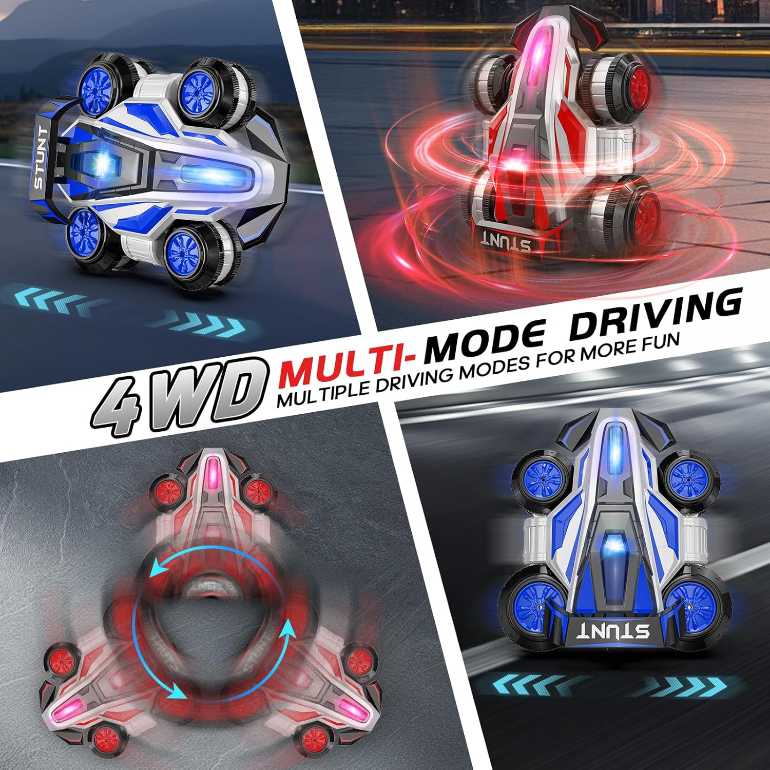 360-Degree Rotating Transforming RC Car, Birthday Gift for Boys and Girls Aged 6-16