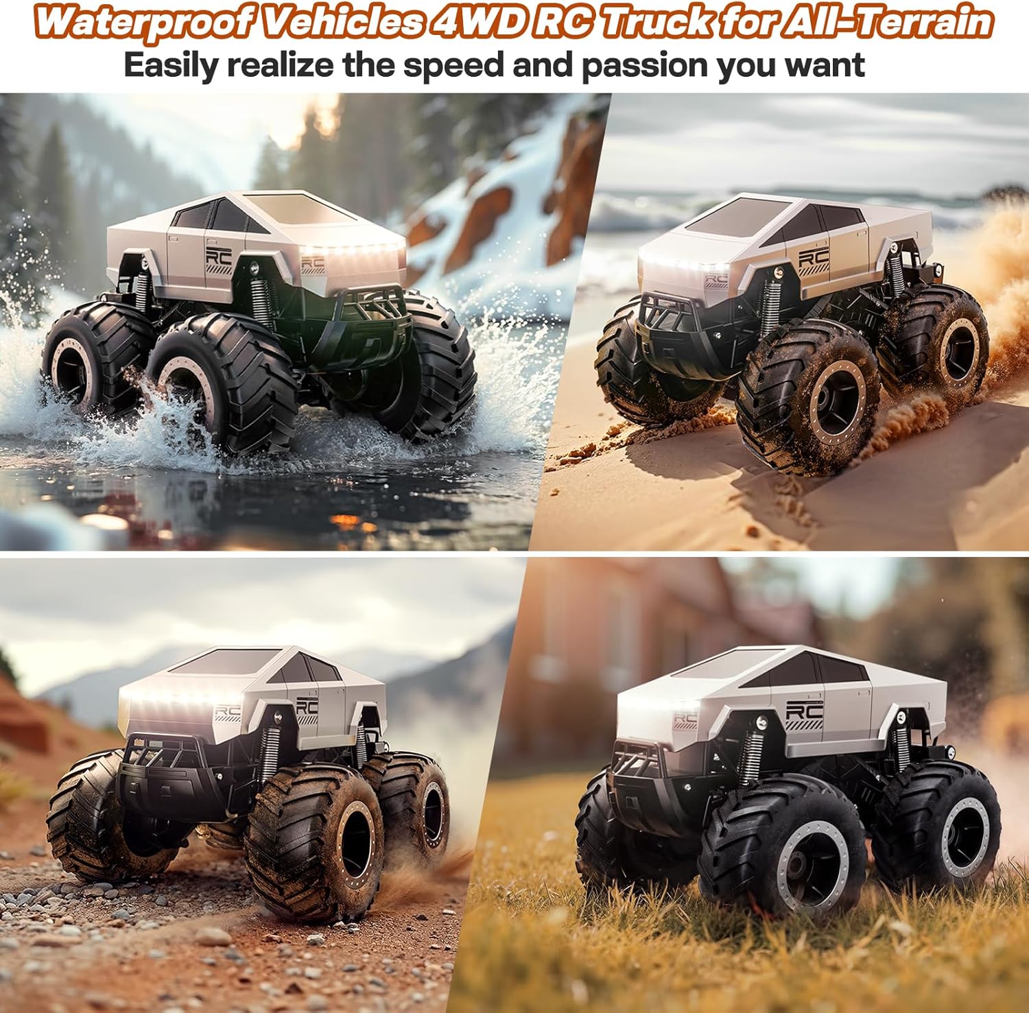 1:16 Scale Hobby Monster Truck Toys 2.4GHz Vehicles Kids Gifts for Boys/Girls Age 6 7 8 9 10-12+
