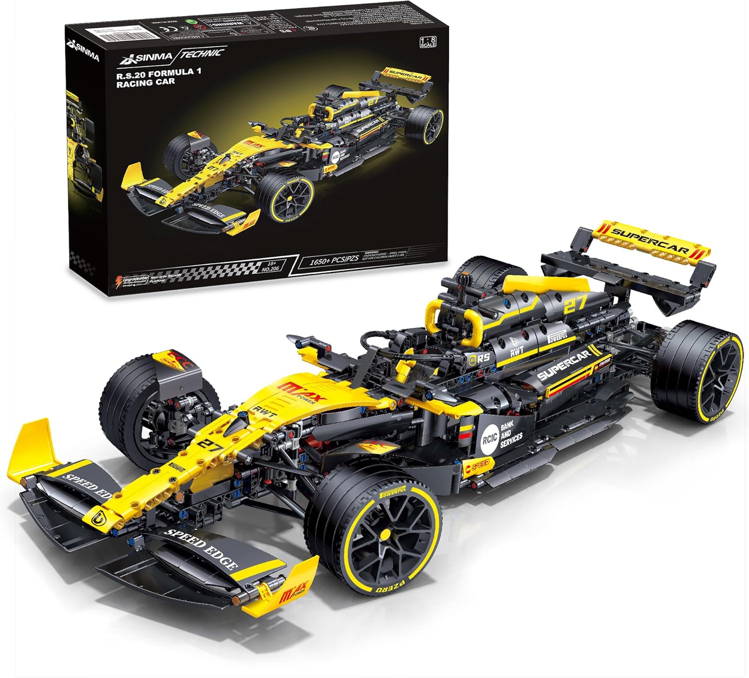 1:8 Scale Collectible Set for Adults, 1650+ PCS Display Model with Realistic Details – DIY Engineering Gift for F1 Fans
