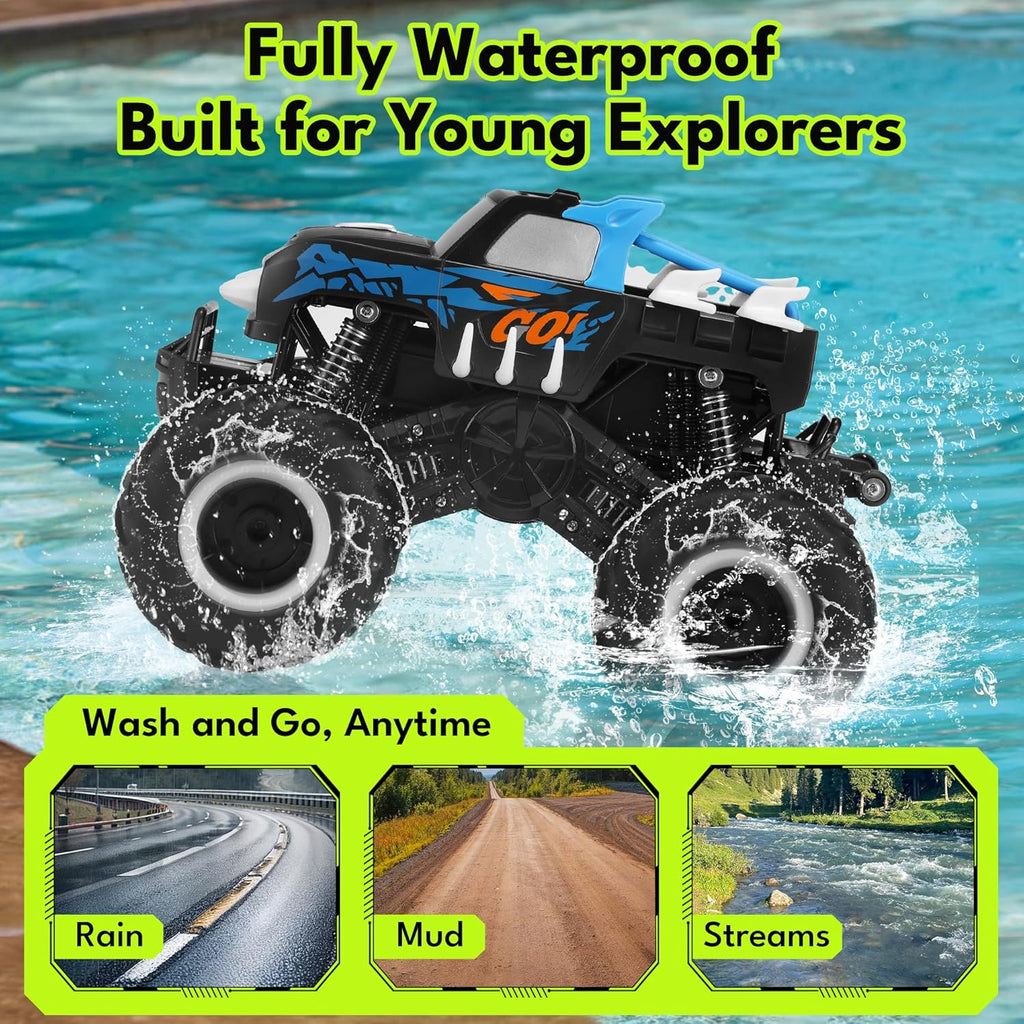 1:16 Waterproof Monster Truck Toys RC Cars Amphibious Remote Control Car Trucks 4WD All Terrain Off-Road Pickup Toy